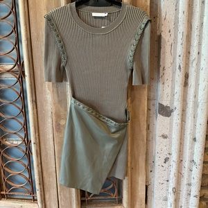 Khaki green bubble skirt, size large, Jonathan, Simkhai dress